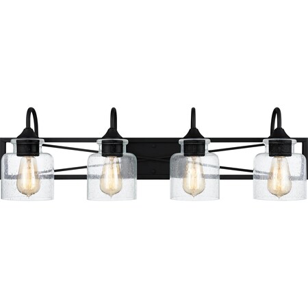 Quoizel Bartley 4-Light Matte Black Vanity Light BART8632MBK